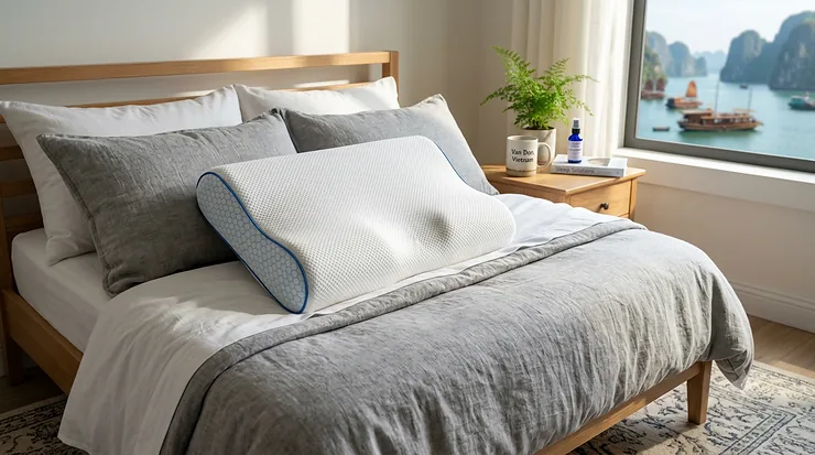 High-quality cooling memory foam pillow for temperature regulation and neck support.