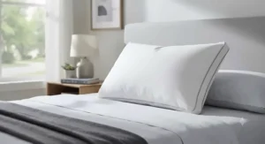 A firm down alternative pillow providing proper head and neck alignment for side sleepers.
