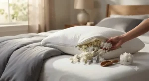 Adjustable loft pillow for shoulder pain side sleepers with customizable filling