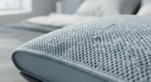 Close-up illustration of a breathable, moisture-wicking pillowcase that promotes airflow to keep hot sleepers cool.