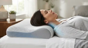 A breathable pillow providing essential neck and shoulder support for a comfortable night as a back sleeper.