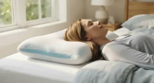A cooling pillow for back sleepers featuring breathable materials for a comfortable night.