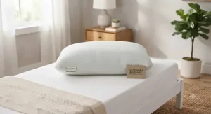 Sustainable and eco-friendly best bamboo pillow displayed in a bright, modern bedroom
