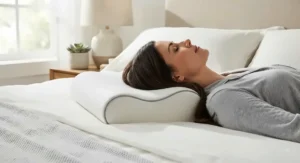 A high-quality memory foam pillow featuring a center cradle to support the neck while back sleeping.
