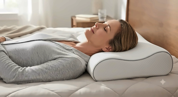 An ergonomic orthopedic pillow designed to relieve chronic neck pain and support proper spine alignment.