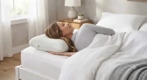 Side sleeper resting comfortably on the best bamboo pillow providing proper spinal alignment
