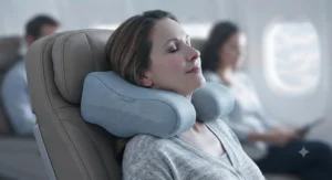A supportive travel neck pillow designed for posture maintenance and chronic neck pain prevention on the go.