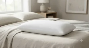Ultra slim pillow for stomach sleepers showcasing a soft and breathable cover material