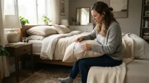 An adjustable pillow for rotator cuff pain customized with extra loft for optimal arm support.