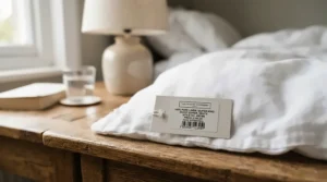 A price tag next to an anti-snoring pillow under $50 showcasing affordable sleep solutions.