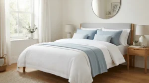 Fresh seasonal bedding setup featuring a breathable cooling pillow under $50.