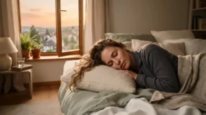 Enjoying a comfortable summer evening with an affordable cooling pillow under $50.