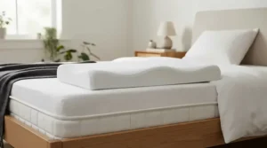Side profile of low-profile foam in a CPAP pillow for stomach sleepers