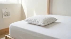 A small-loft hypoallergenic pillow for kids designed for proper neck alignment and pediatric sleep support