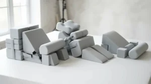 Versatile wedge pillow for acid reflux showing adjustable modular positioning
